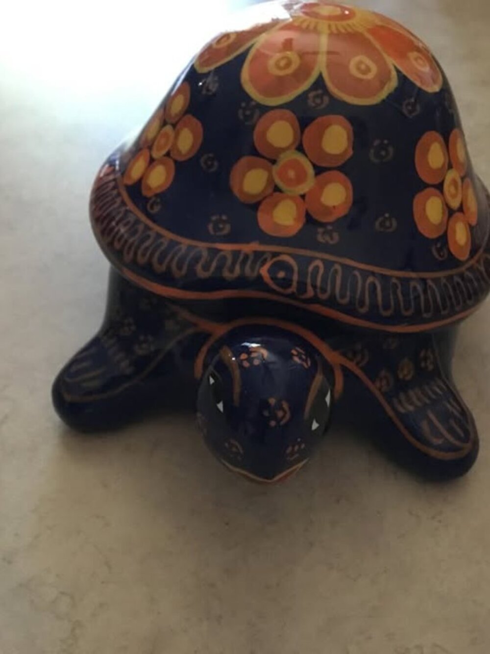 Vintage Mexican Turtle Clay Pottery Trinket Dish